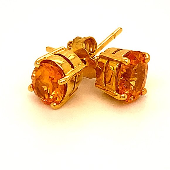 Mandarin Spessartine 2.50ct 18K Gold Earrings - Picture 3 of 7